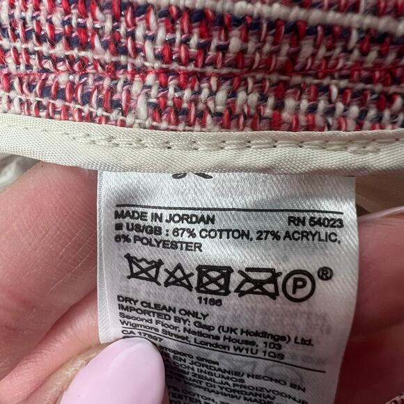 Banana Republic Women's Tweed Frayed Trim High-Rise Shorts Pink Red Sz 8 Preppy - Picture 8 of 8